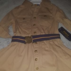 Toddler khaki shirt dress